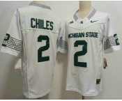 Men's Michigan State Spartans #2 Aidan Chiles White FUSE College Football Jersey