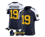 Men's Michigan Wolverines #19 Bryce Underwood Navy Alternate F.U.S.E. 2025 Vapor Limited Stitched Football Jersey