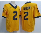 Men's Michigan Wolverines #2 Blake Corum 2023 F.U.S.E. Yellow Stitched Jersey