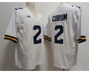 Men's Michigan Wolverines #2 CORUM White 2023 F.U.S.E. Stitched Jersey