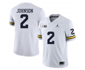 Men's Michigan Wolverines #2 Will Johnson White Stitched Jersey