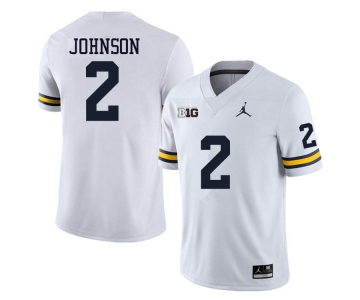 Men's Michigan Wolverines #2 Will Johnson White Stitched Jersey