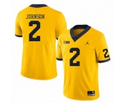 Men's Michigan Wolverines #2 Will Johnson Yellow Stitched Jersey