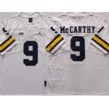 Men's Michigan Wolverines #9 McCARTHY White Stitched Jersey