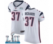 Men's Nike New England Patriots #37 Jordan Richards White Vapor Untouchable Elite Player Super Bowl LII NFL Jersey