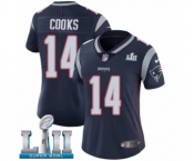 Women's Nike New England Patriots #14 Brandin Cooks Navy Blue Team Color Vapor Untouchable Limited Player Super Bowl LII NFL Jersey