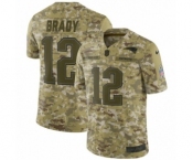 Youth Nike New England Patriots #12 Tom Brady Limited Camo 2018 Salute to Service NFL Jersey
