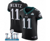 Men's Nike Philadelphia Eagles #11 Carson Wentz Black Vapor Untouchable Elite Player Super Bowl LII NFL Jersey