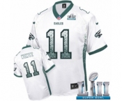 Men's Nike Philadelphia Eagles #11 Carson Wentz Elite White Drift Fashion Super Bowl LII NFL Jersey