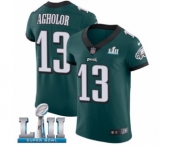 Men's Nike Philadelphia Eagles #13 Nelson Agholor Midnight Green Team Color Vapor Untouchable Elite Player Super Bowl LII NFL Jersey