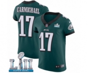 Men's Nike Philadelphia Eagles #17 Harold Carmichael Midnight Green Team Color Vapor Untouchable Elite Player Super Bowl LII NFL Jersey