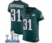 Men's Nike Philadelphia Eagles #31 Wilbert Montgomery Midnight Green Team Color Vapor Untouchable Elite Player Super Bowl LII NFL Jersey