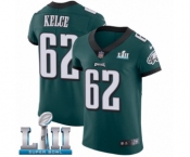 Men's Nike Philadelphia Eagles #62 Jason Kelce Midnight Green Team Color Vapor Untouchable Elite Player Super Bowl LII NFL Jersey