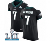 Men's Nike Philadelphia Eagles #7 Ron Jaworski Black Vapor Untouchable Elite Player Super Bowl LII NFL Jersey