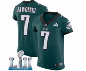 Men's Nike Philadelphia Eagles #7 Ron Jaworski Midnight Green Team Color Vapor Untouchable Elite Player Super Bowl LII NFL Jersey