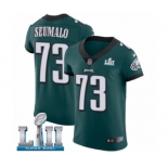 Men's Nike Philadelphia Eagles #73 Isaac Seumalo Midnight Green Team Color Vapor Untouchable Elite Player Super Bowl LII NFL Jersey