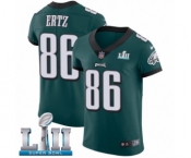 Men's Nike Philadelphia Eagles #86 Zach Ertz Midnight Green Team Color Vapor Untouchable Elite Player Super Bowl LII NFL Jersey