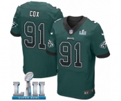Men's Nike Philadelphia Eagles #91 Fletcher Cox Elite Midnight Green Home Drift Fashion Super Bowl LII NFL Jersey