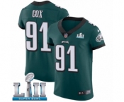 Men's Nike Philadelphia Eagles #91 Fletcher Cox Midnight Green Team Color Vapor Untouchable Elite Player Super Bowl LII NFL Jersey