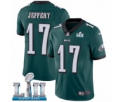 Men's Nike Philadelphia Eagles #17 Alshon Jeffery Midnight Green Team Color Vapor Untouchable Limited Player Super Bowl LII NFL Jersey