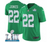 Men's Nike Philadelphia Eagles #22 Sidney Jones Limited Green Rush Vapor Untouchable Super Bowl LII NFL Jersey