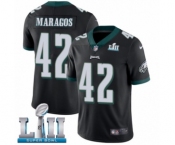 Men's Nike Philadelphia Eagles #42 Chris Maragos Black Alternate Vapor Untouchable Limited Player Super Bowl LII NFL Jersey