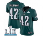 Men's Nike Philadelphia Eagles #42 Chris Maragos Midnight Green Team Color Vapor Untouchable Limited Player Super Bowl LII NFL Jersey