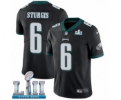 Men's Nike Philadelphia Eagles #6 Caleb Sturgis Black Alternate Vapor Untouchable Limited Player Super Bowl LII NFL Jersey