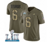 Men's Nike Philadelphia Eagles #6 Caleb Sturgis Limited Olive Camo 2017 Salute to Service Super Bowl LII NFL Jersey