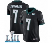 Men's Nike Philadelphia Eagles #7 Ron Jaworski Black Alternate Vapor Untouchable Limited Player Super Bowl LII NFL Jersey