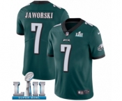 Men's Nike Philadelphia Eagles #7 Ron Jaworski Midnight Green Team Color Vapor Untouchable Limited Player Super Bowl LII NFL Jersey