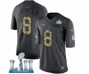 Men's Nike Philadelphia Eagles #8 Donnie Jones Limited Black 2016 Salute to Service Super Bowl LII NFL Jersey