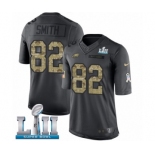 Men's Nike Philadelphia Eagles #82 Torrey Smith Limited Black 2016 Salute to Service Super Bowl LII NFL Jersey