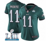 Women's Nike Philadelphia Eagles #11 Carson Wentz Midnight Green Team Color Vapor Untouchable Limited Player Super Bowl LII NFL Jersey