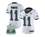 Womens Nike Philadelphia Eagles #11 Carson Wentz White Super Bowl LII Champions Stitched NFL Vapor Untouchable Limited Jersey
