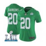 Women's Nike Philadelphia Eagles #20 Brian Dawkins Limited Green Rush Vapor Untouchable Super Bowl LII NFL Jersey