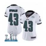 Women's Nike Philadelphia Eagles #43 Darren Sproles White Vapor Untouchable Limited Player Super Bowl LII NFL Jersey