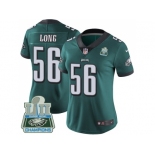 Womens Nike Philadelphia Eagles #56 Chris Long Midnight Green Team Color Super Bowl LII Champions Stitched NFL Vapor Untouchable Limited Jersey