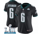Women's Nike Philadelphia Eagles #6 Caleb Sturgis Black Alternate Vapor Untouchable Limited Player Super Bowl LII NFL Jersey