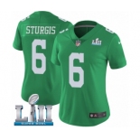Women's Nike Philadelphia Eagles #6 Caleb Sturgis Limited Green Rush Vapor Untouchable Super Bowl LII NFL Jersey