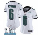 Women's Nike Philadelphia Eagles #6 Caleb Sturgis White Vapor Untouchable Limited Player Super Bowl LII NFL Jersey