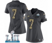 Women's Nike Philadelphia Eagles #7 Ron Jaworski Limited Black 2016 Salute to Service Super Bowl LII NFL Jersey