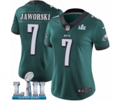Women's Nike Philadelphia Eagles #7 Ron Jaworski Midnight Green Team Color Vapor Untouchable Limited Player Super Bowl LII NFL Jersey