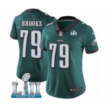 Women's Nike Philadelphia Eagles #79 Brandon Brooks Midnight Green Team Color Vapor Untouchable Limited Player Super Bowl LII NFL Jersey