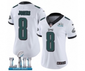 Women's Nike Philadelphia Eagles #8 Donnie Jones White Vapor Untouchable Limited Player Super Bowl LII NFL Jersey