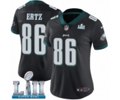 Women's Nike Philadelphia Eagles #86 Zach Ertz Black Alternate Vapor Untouchable Limited Player Super Bowl LII NFL Jersey