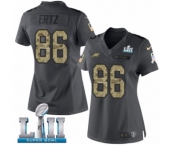 Women's Nike Philadelphia Eagles #86 Zach Ertz Limited Black 2016 Salute to Service Super Bowl LII NFL Jersey