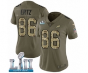 Women's Nike Philadelphia Eagles #86 Zach Ertz Limited Olive Camo 2017 Salute to Service Super Bowl LII NFL Jersey