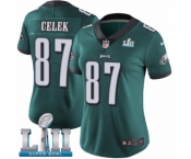Women's Nike Philadelphia Eagles #87 Brent Celek Midnight Green Team Color Vapor Untouchable Limited Player Super Bowl LII NFL Jersey