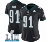 Women's Nike Philadelphia Eagles #91 Fletcher Cox Black Alternate Vapor Untouchable Limited Player Super Bowl LII NFL Jersey